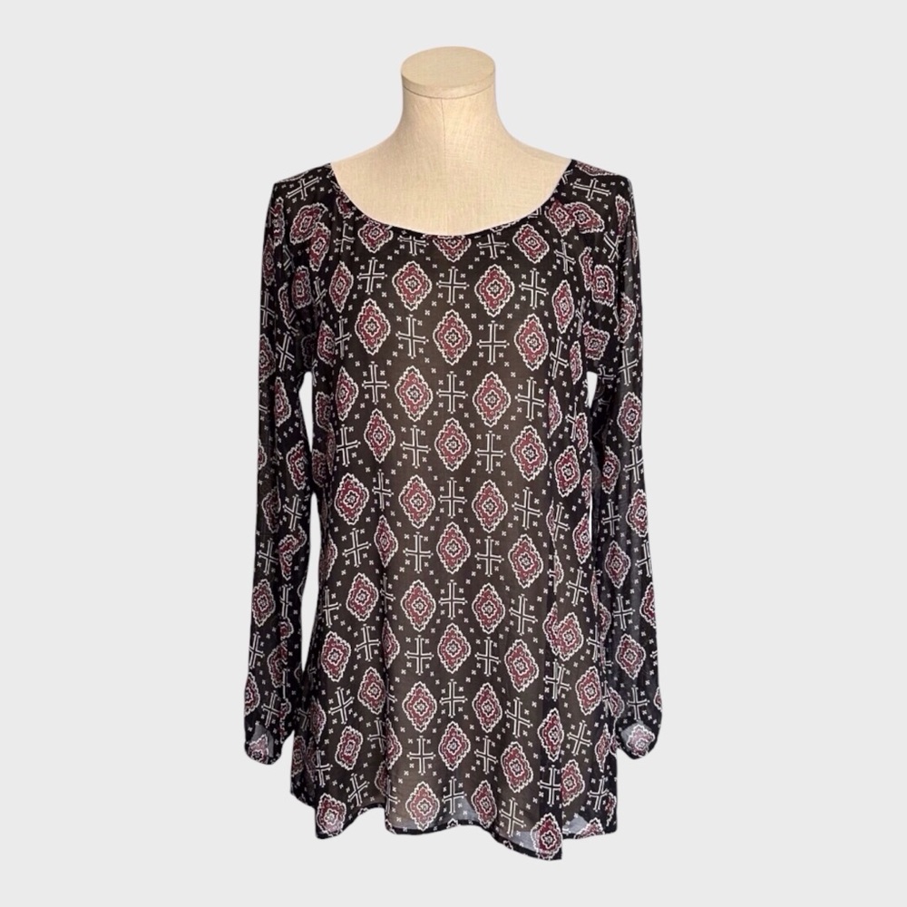 Maurices Sheer Printed Tunic Blouse‎